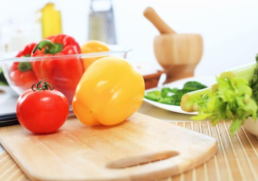 Fresh food and vegetables on the table