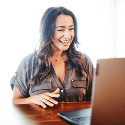 Kaitlyn at desk